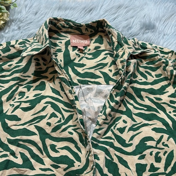 Show Me Your Mumu Green Zebra Print Pajama Set sz S - Picture 2 of 12